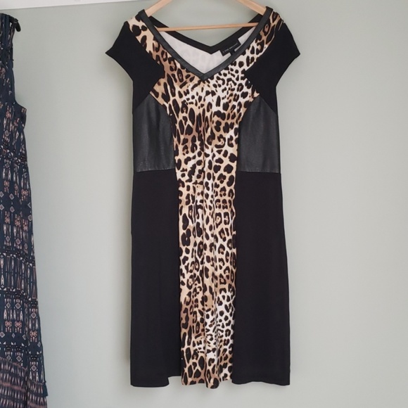 Lane Bryant Dresses & Skirts - Leopard print dress with faux leather side panels Lane Bryant Dresses & Skirts - Leopard print dress with faux leather side panels
